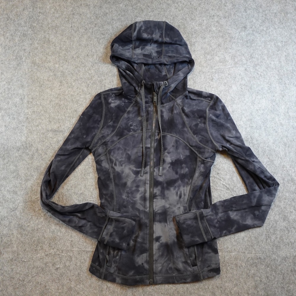 Lululemon Jacket Women 6 Gray Define Nulu Diamond Dye Tie Dye Hooded Full Zip